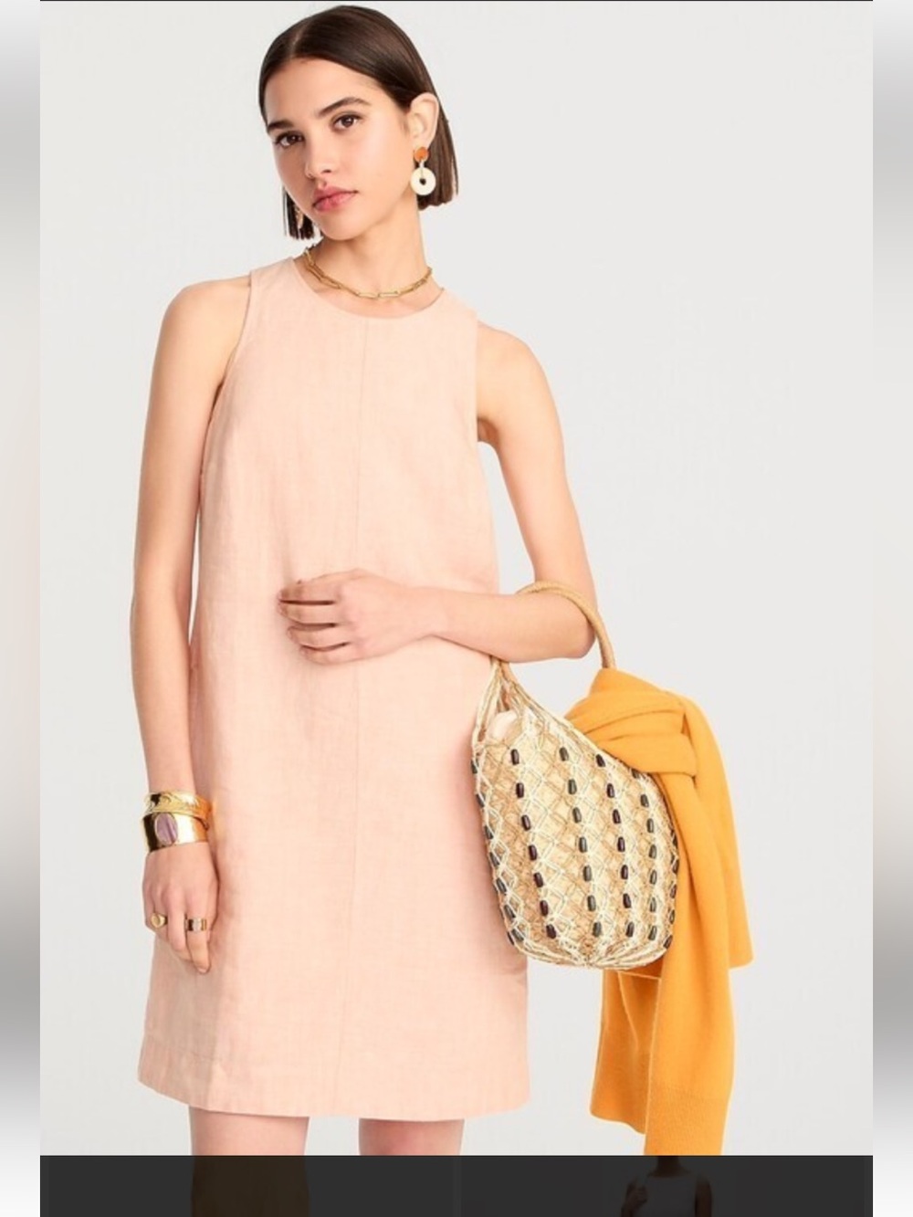 J.CREW Button-back linen shift dress